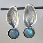 Vintage Style Silver Plated Oval Drop Earrings