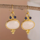 Elegant Retro Gold Plated Oval Dangle Earrings