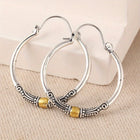 Two-Tone Bohemian Hoop Earrings