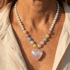 Bohemian Handmade Beaded Acrylic Heart Necklace