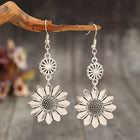 Vintage Bohemian Sunflower Drop Earrings