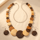 Bohemian Wooden Colorful Necklace And Earrings Jewelry Set
