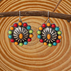 Vintage Sunburst Multistone Statement Earrings