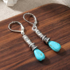 Vintage Bohemian Tibetan Silver Turquoise Earrings