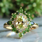 Elegant Vintage Two Tone Green Zirconia Ring