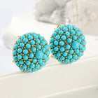 Elegant Palace Style Turquoise Cluster Stud Earrings