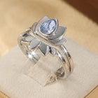 Vintage Retro Style Teardrop Zirconia Lotus Flower Ring