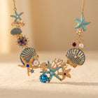 Coastal Shell Coral Statement Necklace