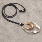 Elegant Modern Mixed-Metal Abstract Pendant Necklace