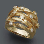 Elegant Winding Vine Style Golden Star Zircon Band Ring