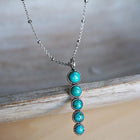 Vintage Ethnic Turquoise Geometric Pattern Pendant Necklace