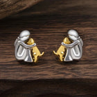 Two-tone silver and gold Hug earrings