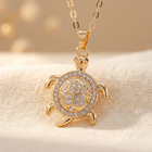 Antique Gold Copper Turtle Pendant Necklace