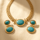 Individual Turquoise Necklace Earrings Set