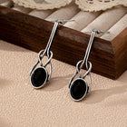 Vintage Round Glass Zinc Alloy Artisan Drop Earrings