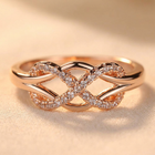 Copper Ring Zirconia Retro Golden Plated