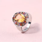 Romantic Oval Champagne Colored Zircon Stones Ring
