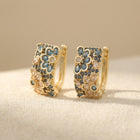 Vintage Blue Zirconia Hoop Earrings