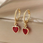 Ruby Heart Earrings