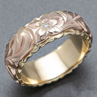 Vintage Rose Flower Style Gold Plated Ring
