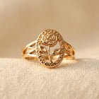 Rose Pattern Oval Ring