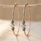 Turquoise Handmade Boho Hoop Stone Earrings