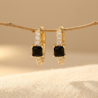 Geometric Square Stud Copper Hoop Earrings
