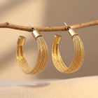 Luxury Gold Handwoven Curved Hoop Earrings
