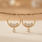 Teardrop Hoop Zirconia Earrings