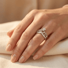 Elegant Silver Cubic Zirconia Wide Ring