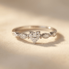 Elegant Flower Zirconia Silver Ring