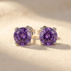 Purple Cubic Zirconia Stud Earrings