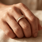 Multicolored Cubic Zirconia Wide Band Ring