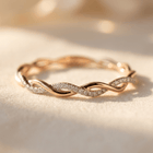 Fashion Elegant Twisted Silver Cubic Zirconia Ring