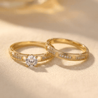 Synthetic Zircon Couple Wedding Rings