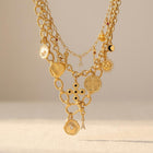 Golden Pearl Charm Necklace