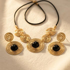 Vintage Bohemian Geometric Black Acrylic Jewelry Set