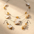 Elegant Daisy Shell Pendant Jewelry Set