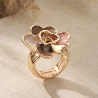 Bohemian Handmade Enamel Heart Shaped Gold Plated Rings
