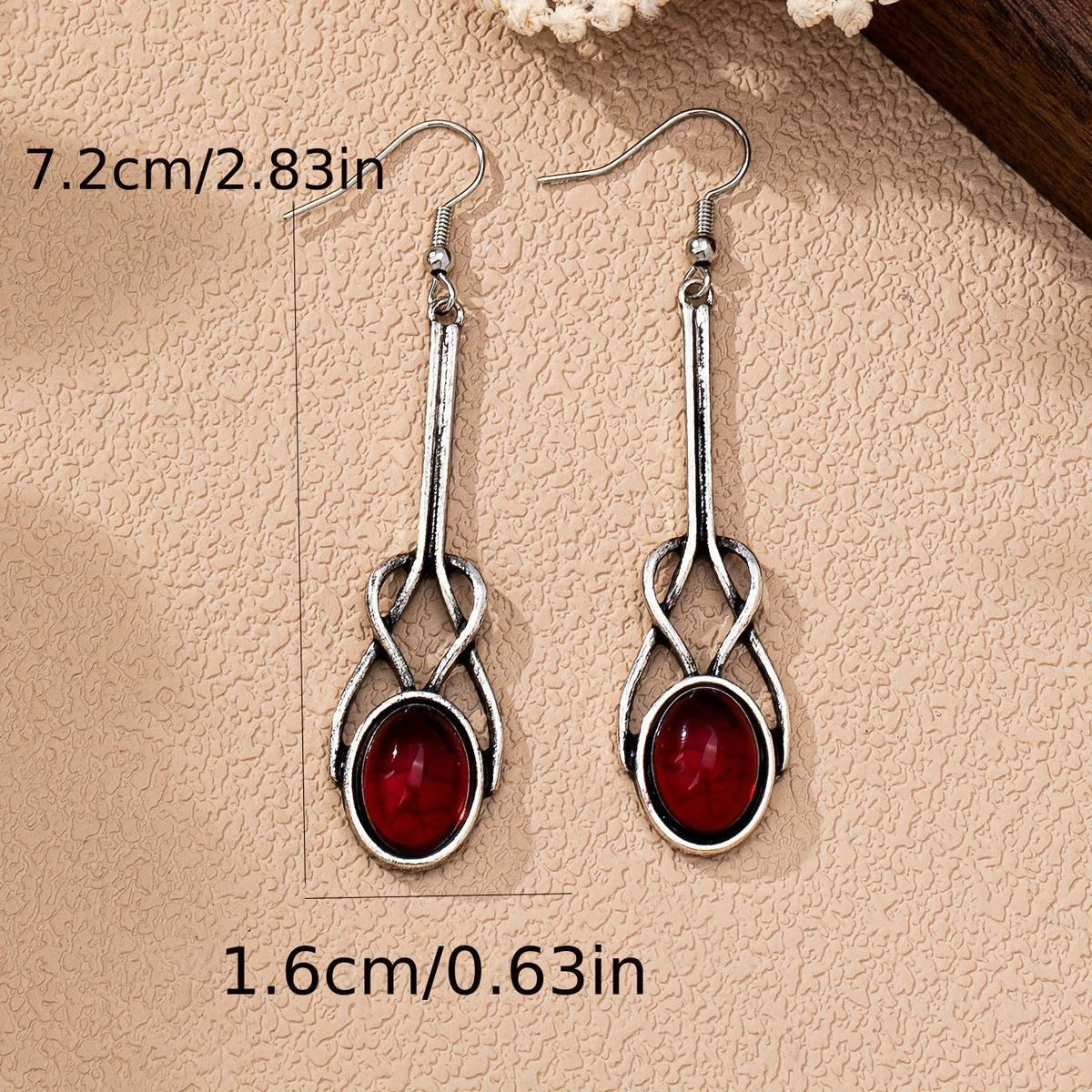 Vintage Round Glass Zinc Alloy Artisan Drop Earrings