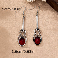 Vintage Round Glass Zinc Alloy Artisan Drop Earrings