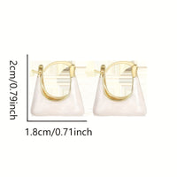 Elegant Retro Style Handbag Design Enamel Hoop Earrings