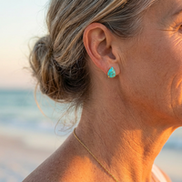 Timeless Turquoise Stone Stud Earrings