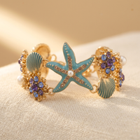 Coastal Shell Bead Pendant Bracelet