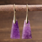 Elegant Natural Stone Amethyst Inverted Trapezoid Earrings