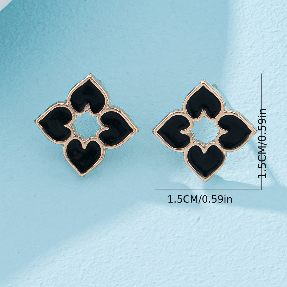 Elegant Enamel Heart Stud Earrings