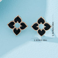 Elegant Enamel Heart Stud Earrings