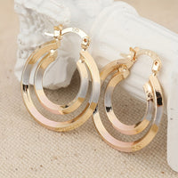Stylish Hollow Round Shaped Gold Plated Earrings