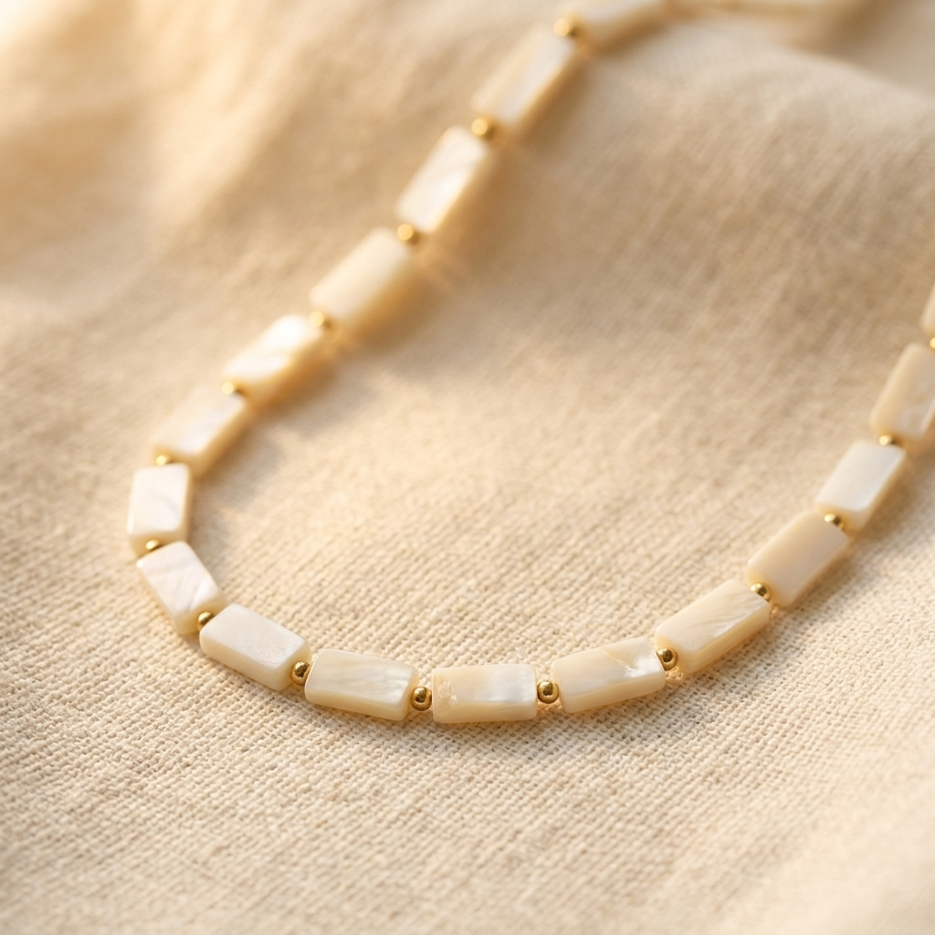 Natural Stone Geometric Ocean Beadwork Necklace