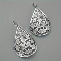 Elegant Retro Teardrop Ethnic Style Threaded Print Earrings